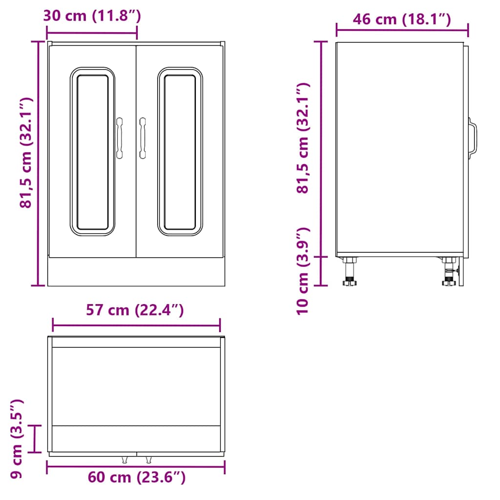 Тумба под мойку "Kalmar" белая 60x46x81,5 см Инженерное дерево