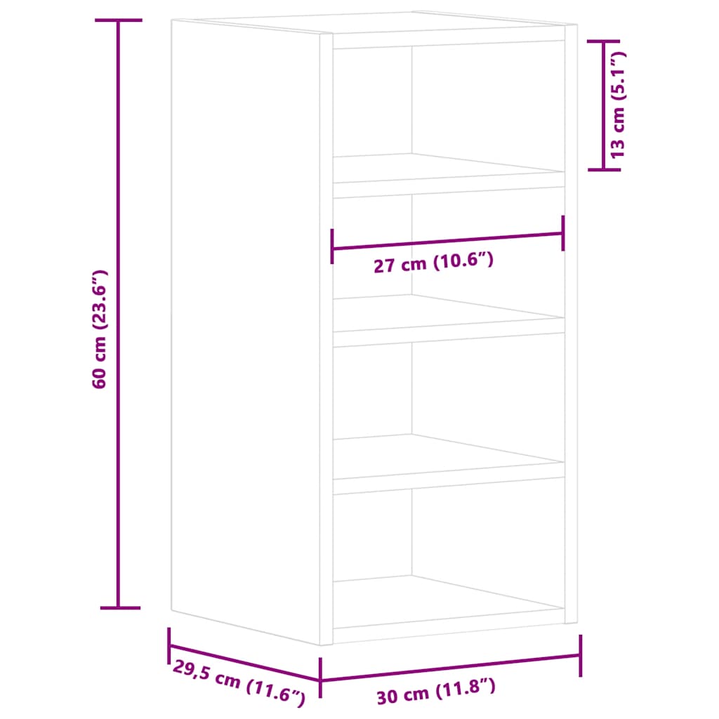 Rippkapp Valge 30x29,5x60 cm Engineered Wood