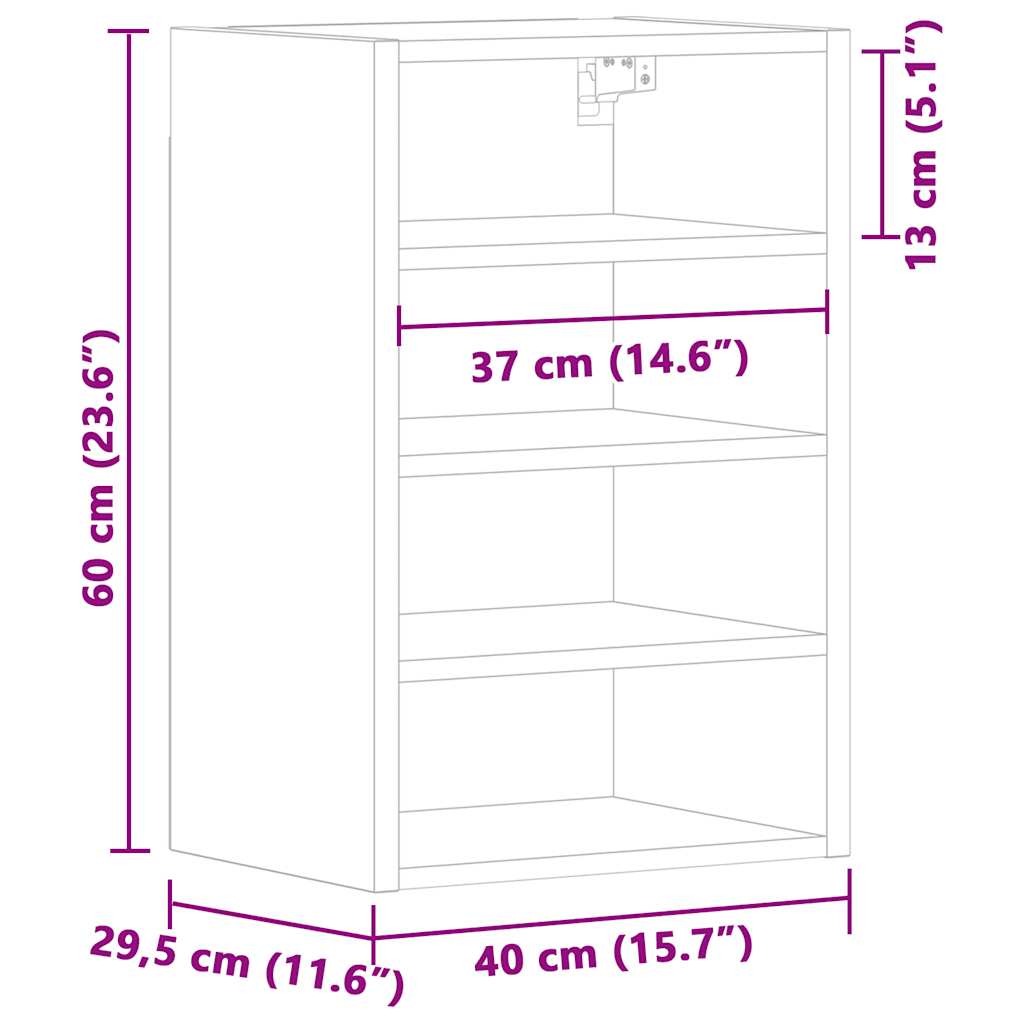 Rippkapp Valge 40x29,5x60 cm Engineered Wood