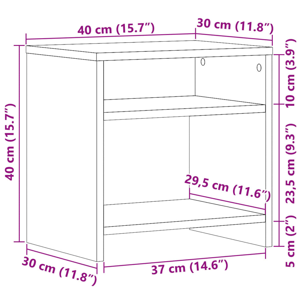 тумбочка прикроватная, дуб ручной работы, 40 x 30 x 40 см, искусственное дерево