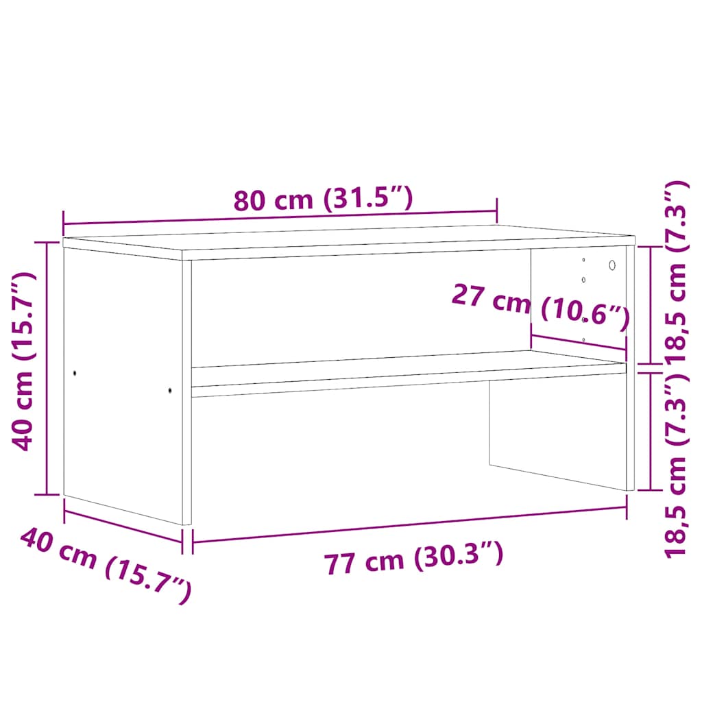 telerikapp Artisan tamm 80x40x40 cm Engineered Wood