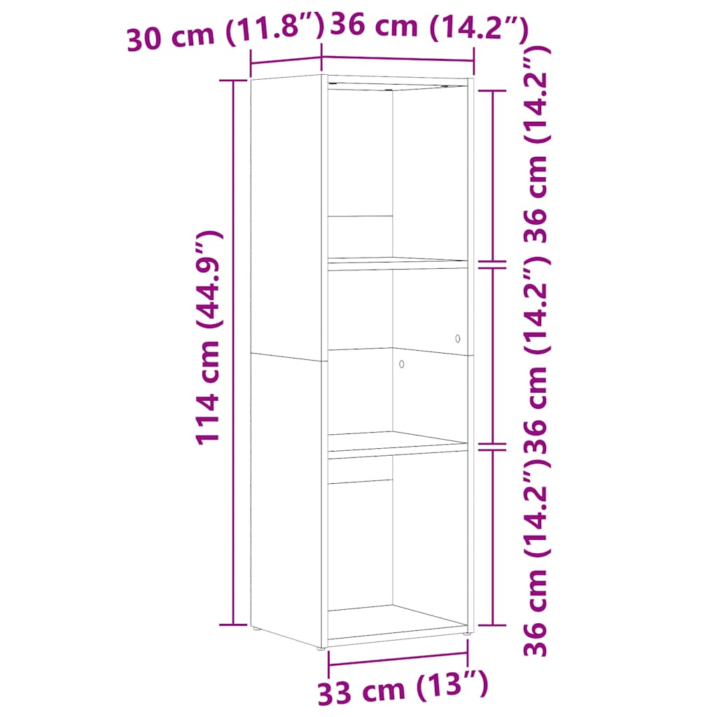 raamatukapp Vana puit 36x30x114 cm Engineered Wood