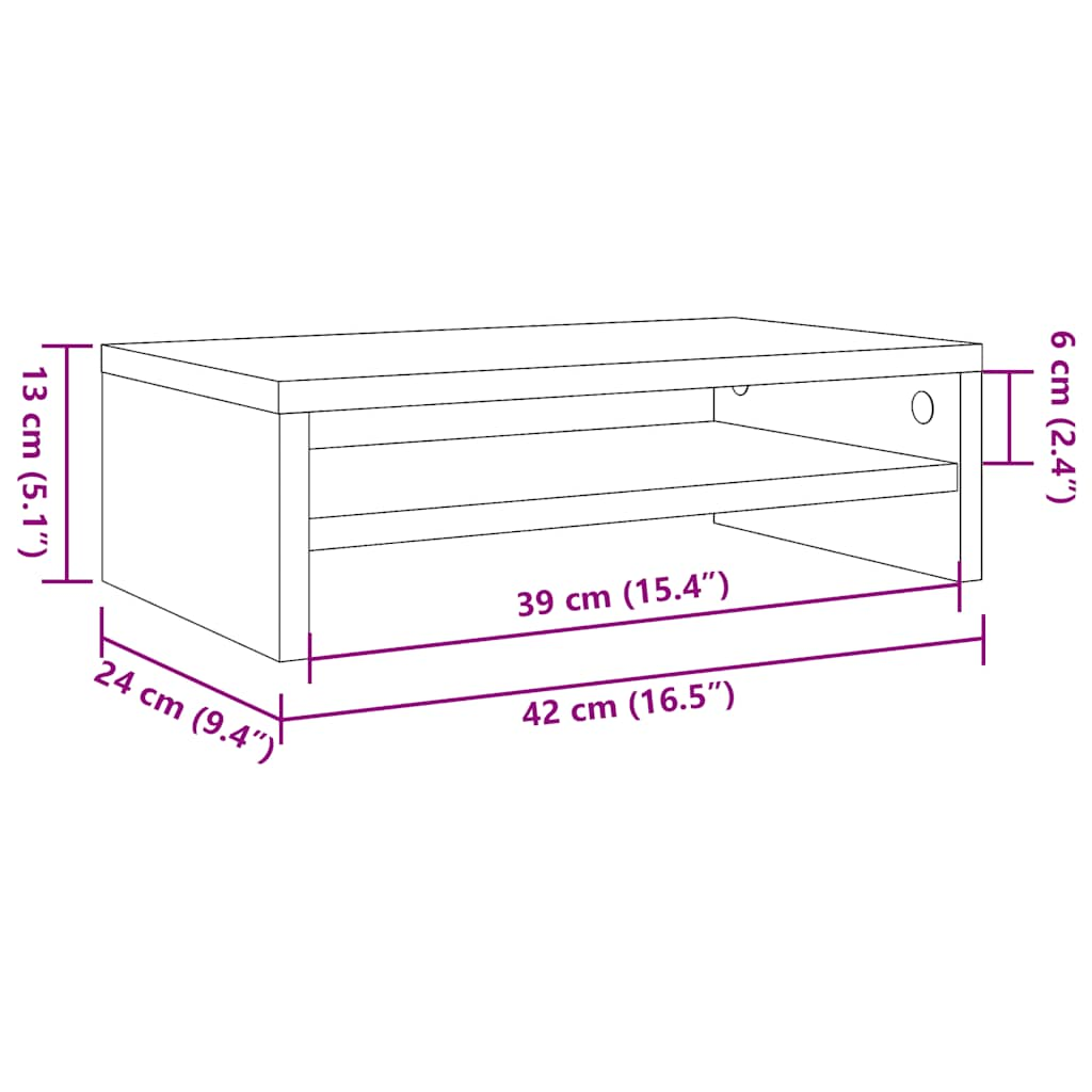 Подставка для монитора Artisan Oak 42x24x13 см Инженерная древесина