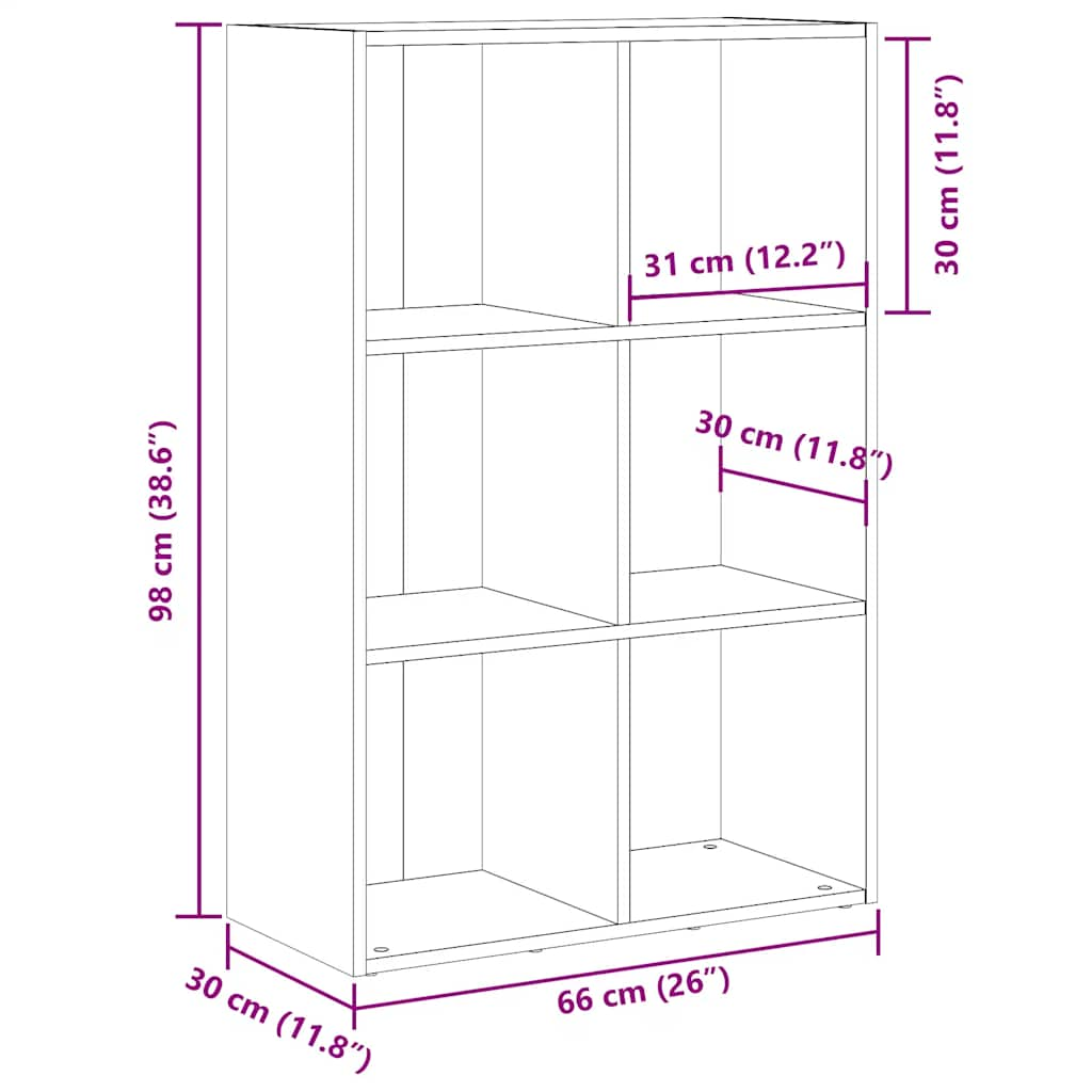 Книжный шкаф/буфет Старое дерево 66x30x98 см Инженерное дерево