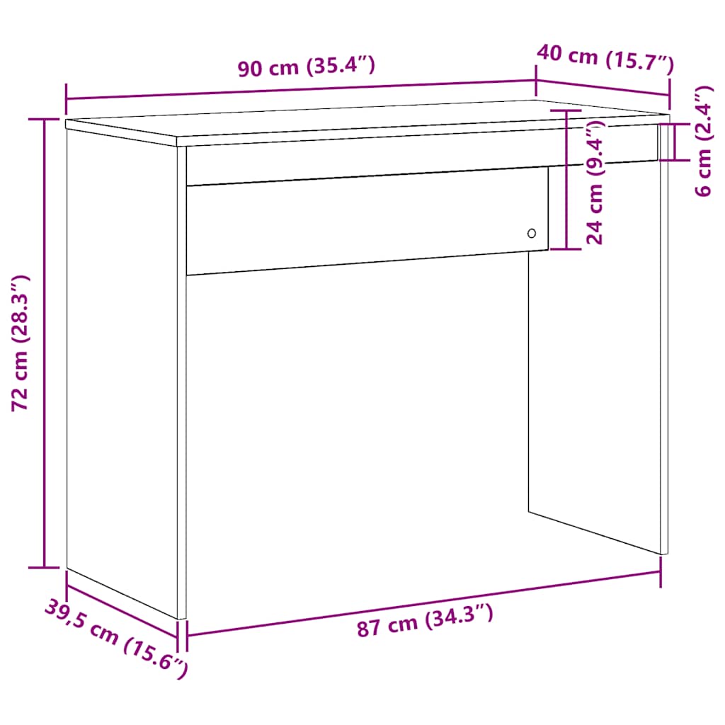 Стол из старого дерева 90x40x72 см, композитная древесина