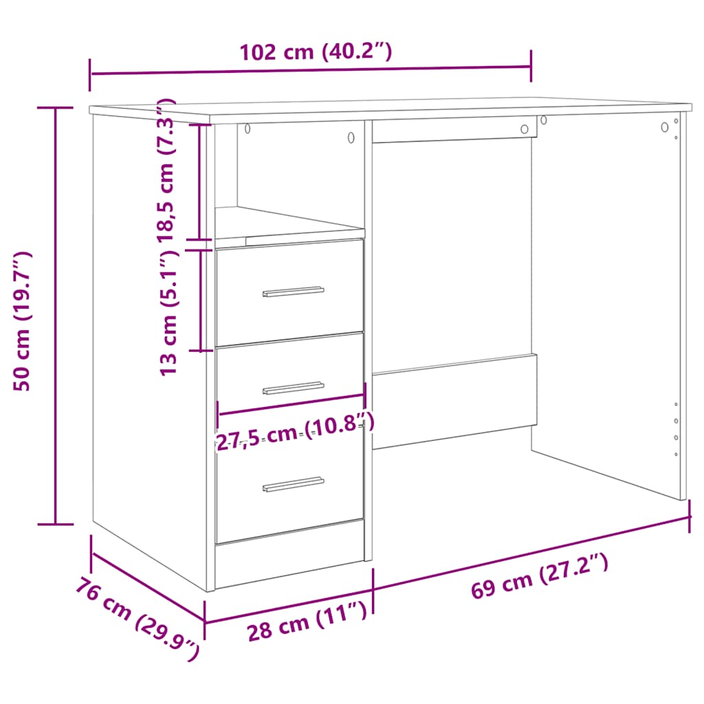 Стол Artisan Oak 102x76x50 см Инженерная древесина