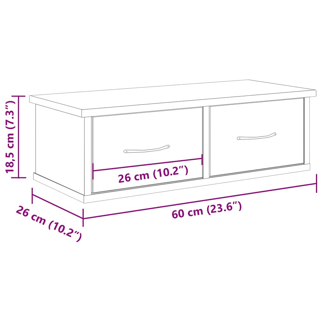 Seinakapp Vana puit 60x26x18,5 cm Engineered Wood