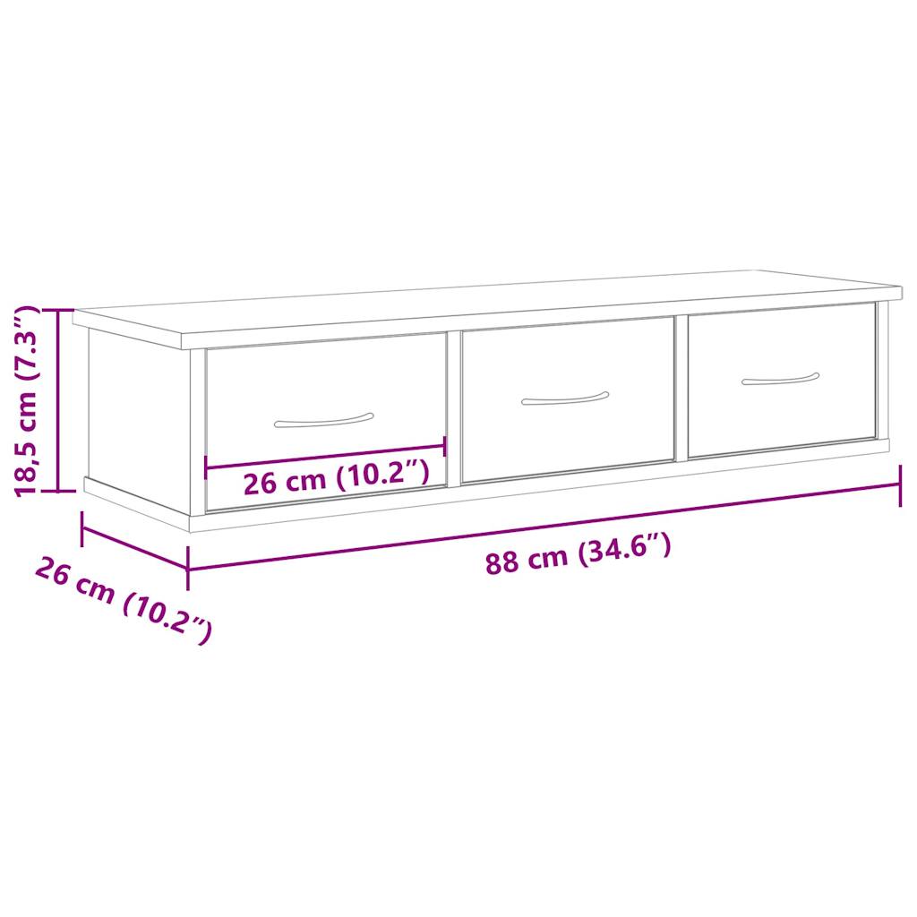 Seinakapp Vana puit 88x26x18,5 cm Engineered Wood