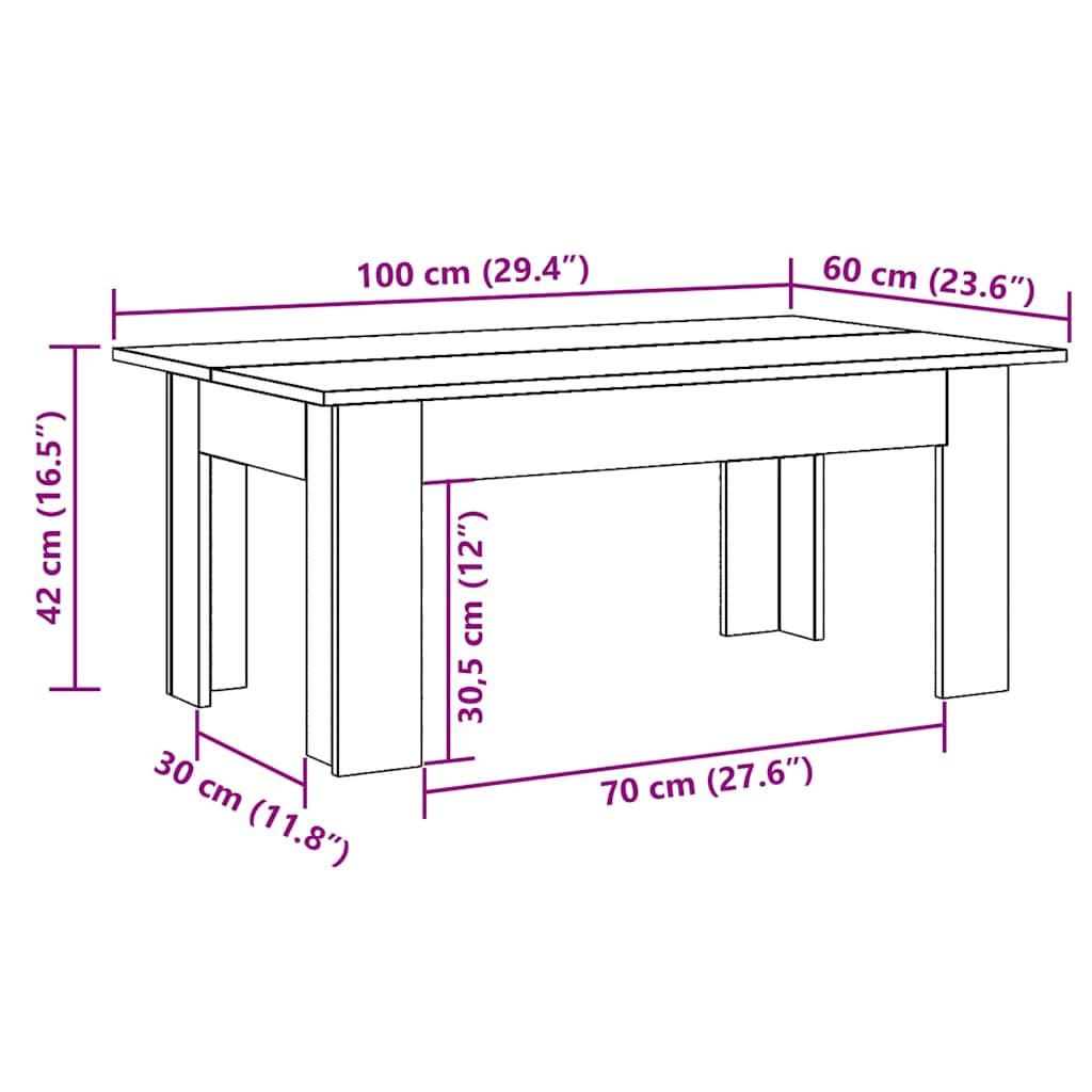 diivanilaud Old Wood 100x60x42 cm Engineered Wood