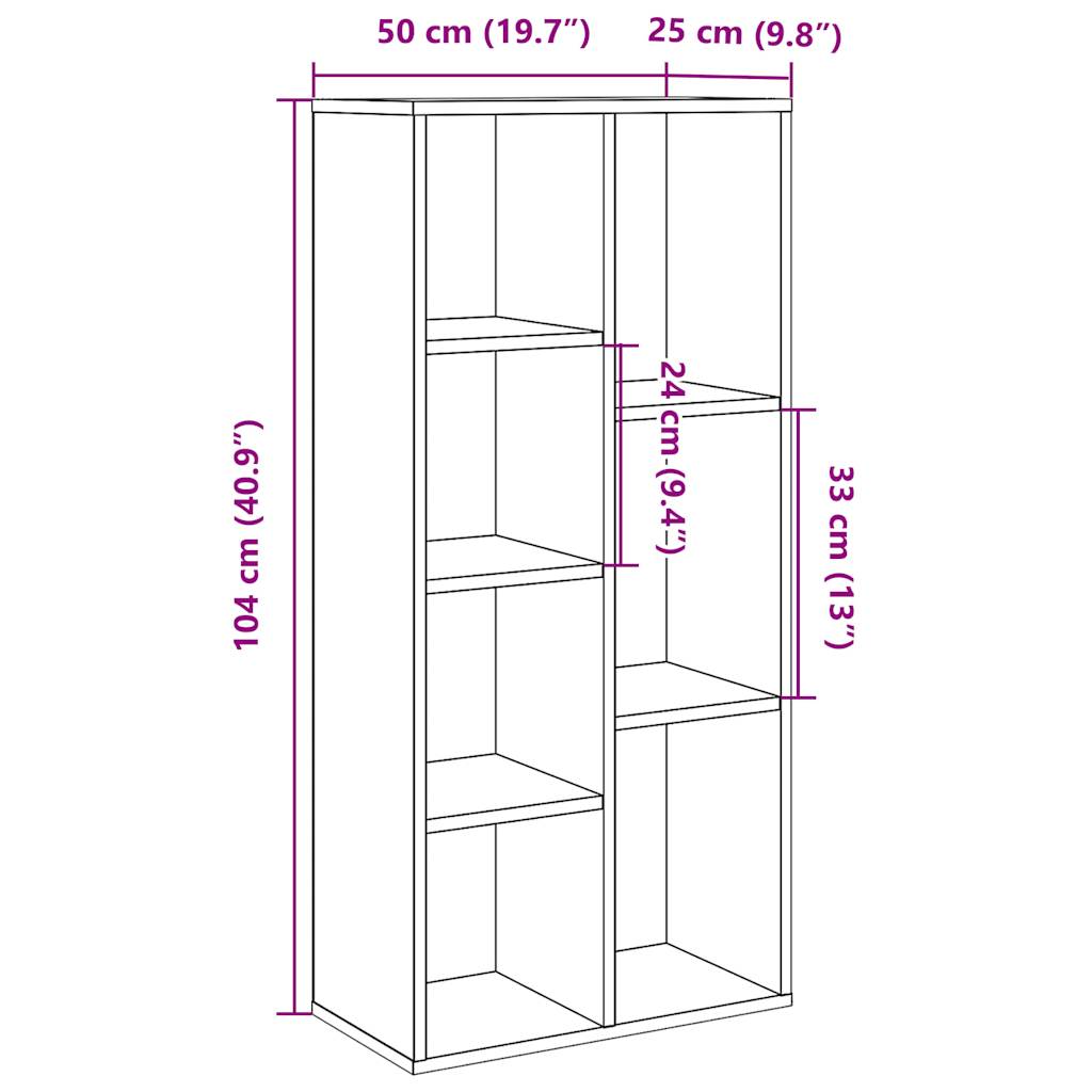 Raamatukapp Vana puit 50x25x104 cm