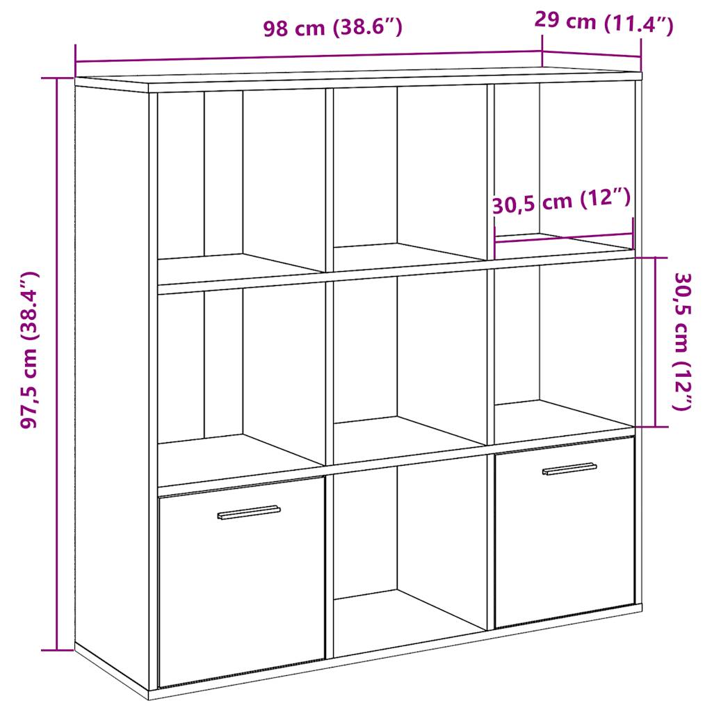 raamatukapp Vana puit 98x29x97,5 cm Engineered Wood