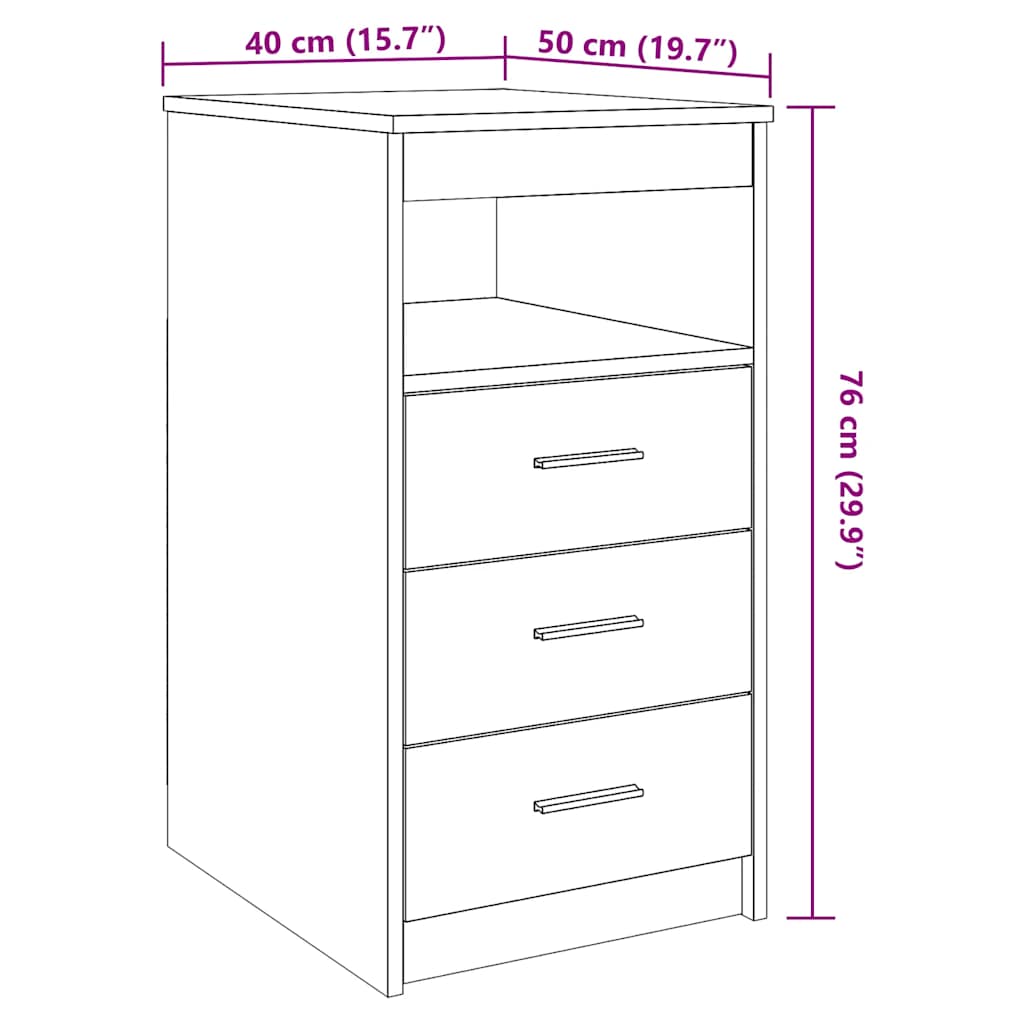 Sahtlikapp Vana puit 40x50x76 cm Engineered Wood