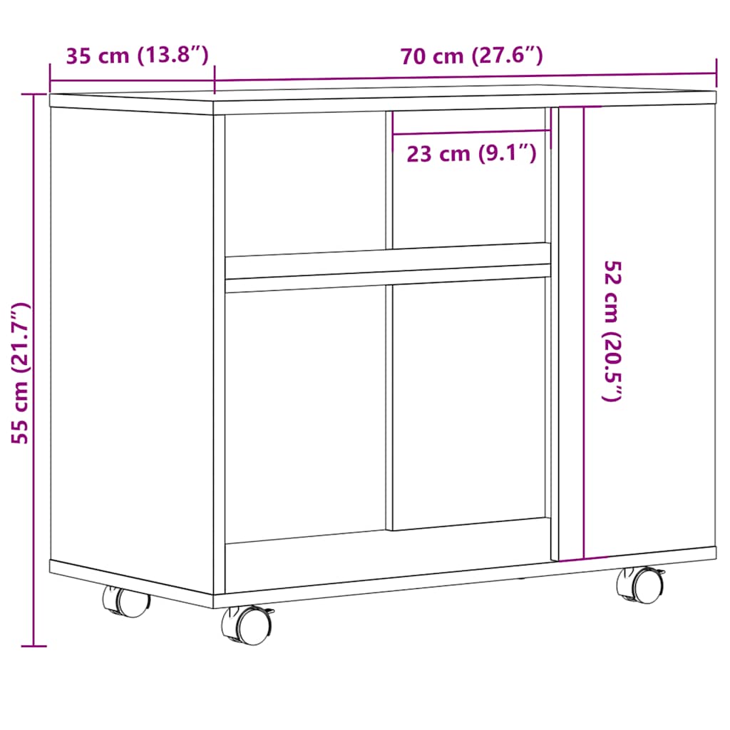 külglaud Artisan tamm 70x35x55 cm Engineered Wood