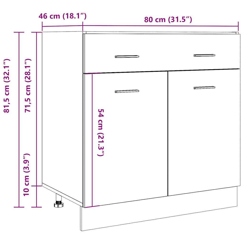 sahtli alumine kapp vana puit 80x46x81,5 cm tehniline puit