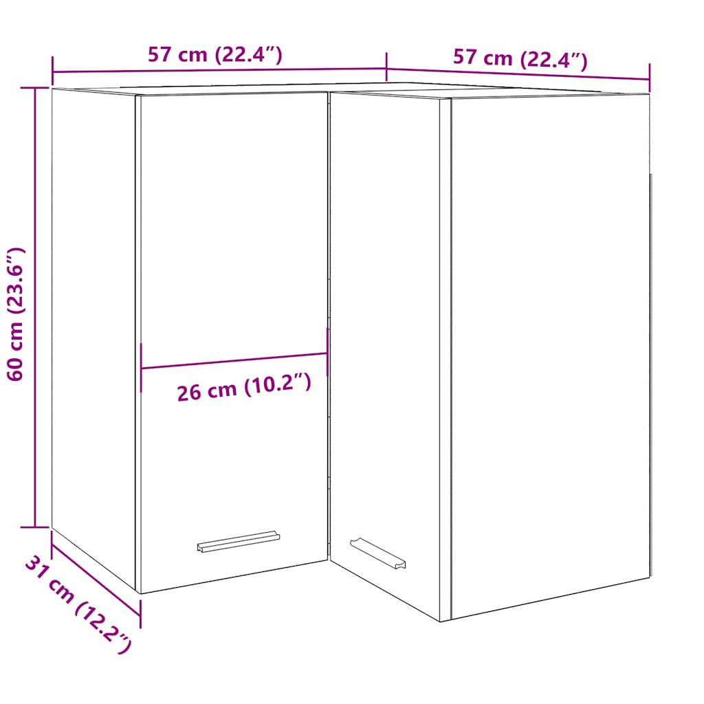 Ripp-nurgakapp Vana puit 57x57x60 cm Engineered Wood