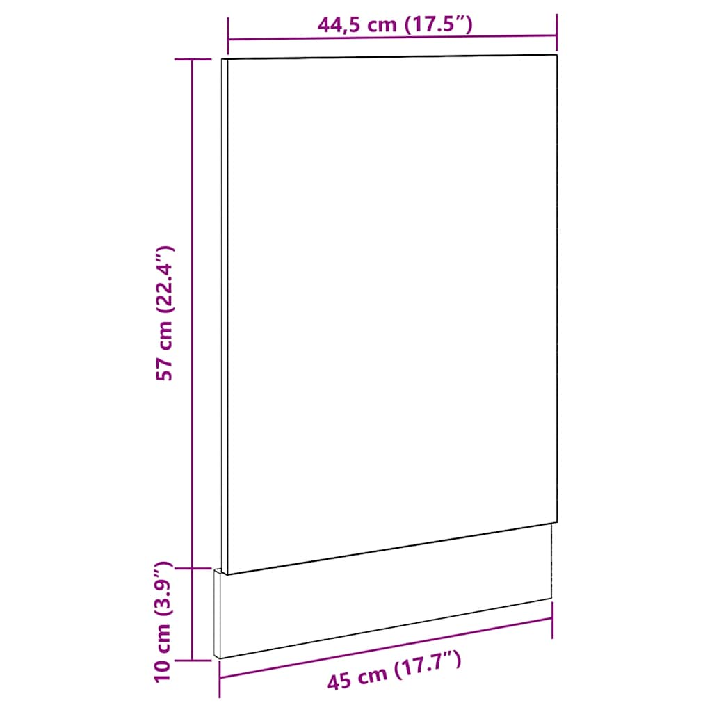 Панель для посудомоечной машины Old Wood 45x3x67 см Engineered Wood