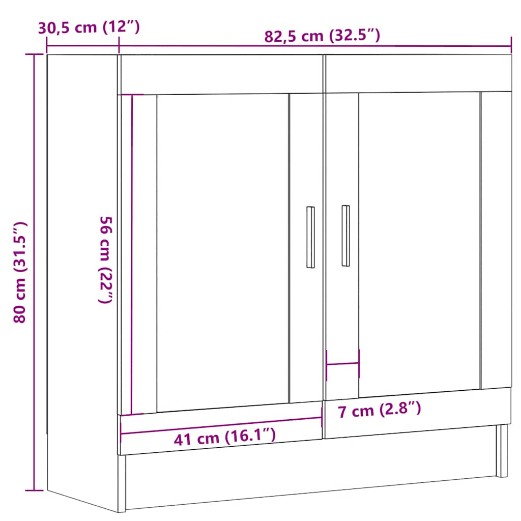 Книжный шкаф Старое дерево 82,5x30,5x80 см Техническое дерево