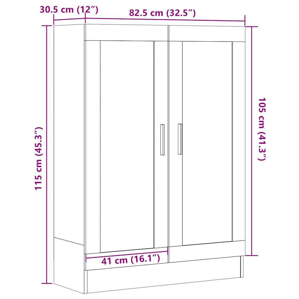 raamatukapp, vana puit, 82,5 x 30,5 x 115 cm, tehispuit