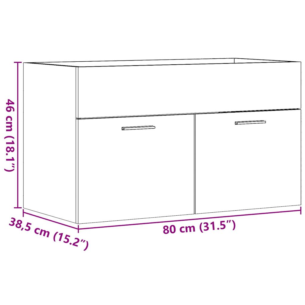 Vannitoa valamukapp Vana puit 80x38,5x46 cm Tehniline puit