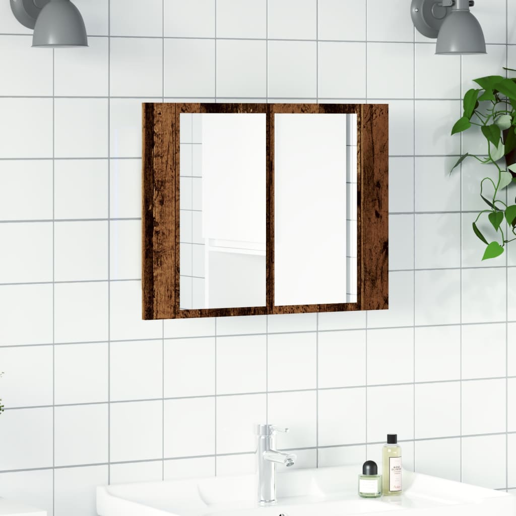 LED peegelkapp Vana puit 60x12x45 cm Engineered Wood