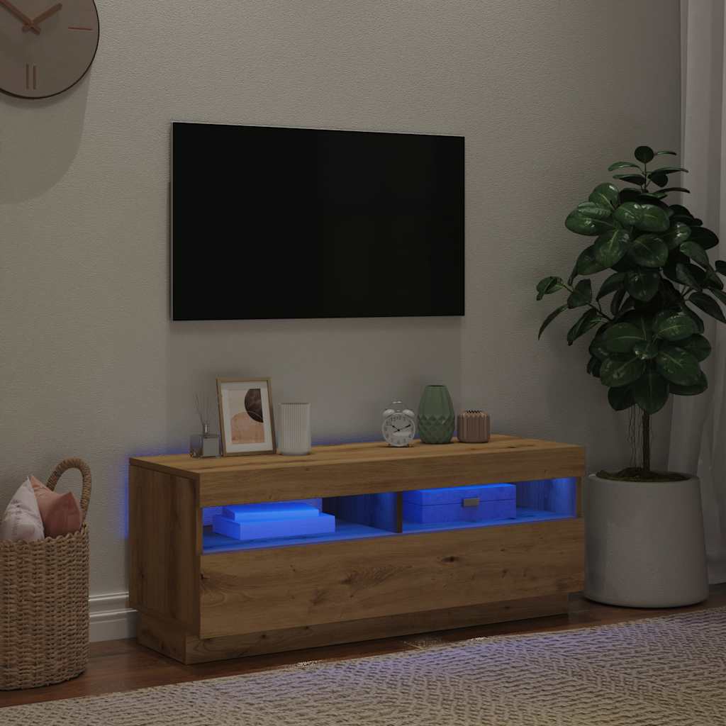 LED-valgustitega telerikapp Artisian Oak 100x35x40 cm