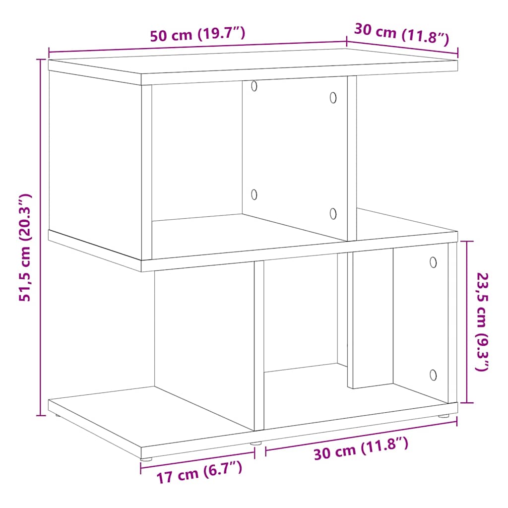 öökapp Vana puit 50x30x51,5 cm Engineered Wood