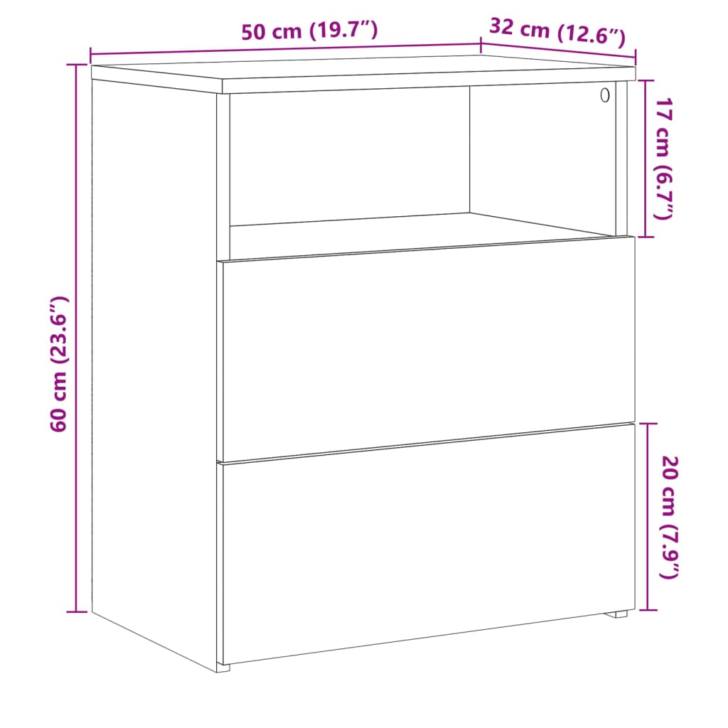 тумбочка прикроватная, старое дерево, 50x32x60 см, искусственное дерево