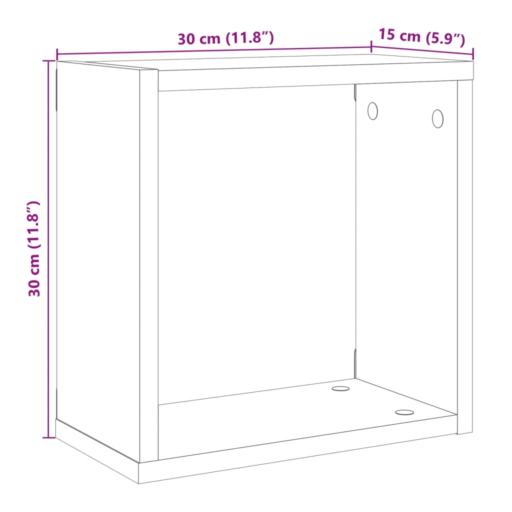 полки кубической формы 6 шт старое дерево 30x15x30 см искусственное дерево