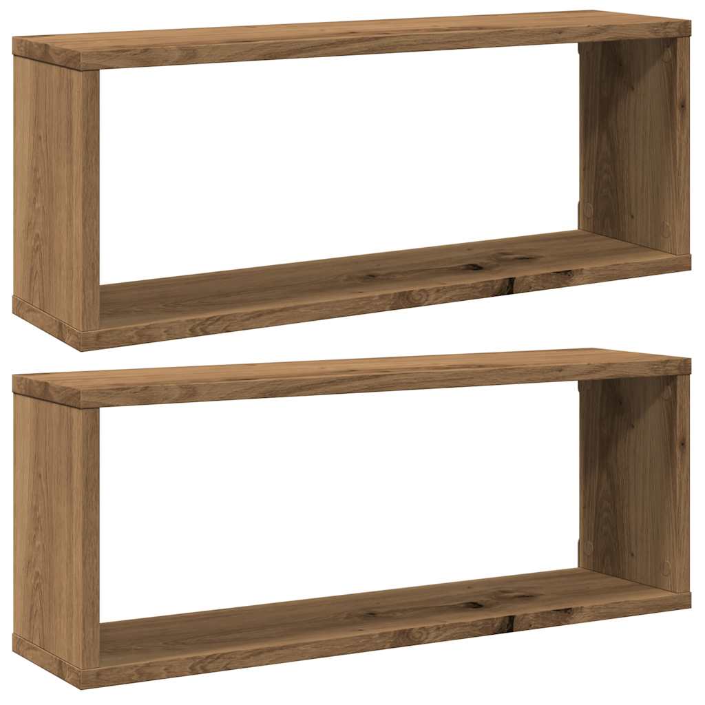 Seinakuubikuriiulid 2 tk Artisan Oak 60x15x23cm Engineered Wood