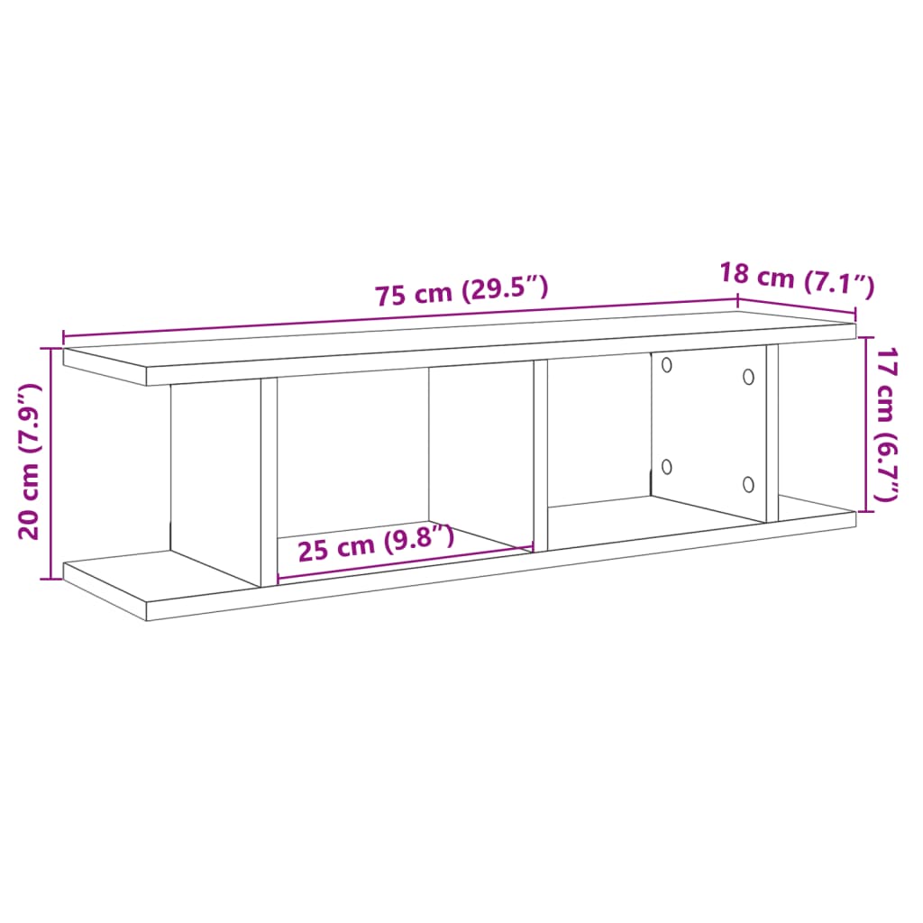 seinariiulid 2 tk, vana puit, 75x18x20 cm, tehispuit