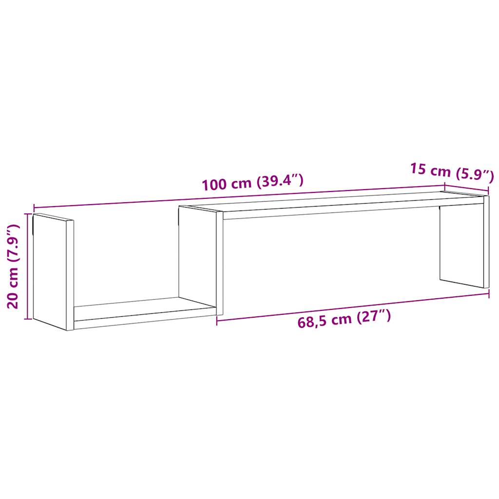 seinariiulid 2 tk vana puit 100x15x20 cm tehispuit