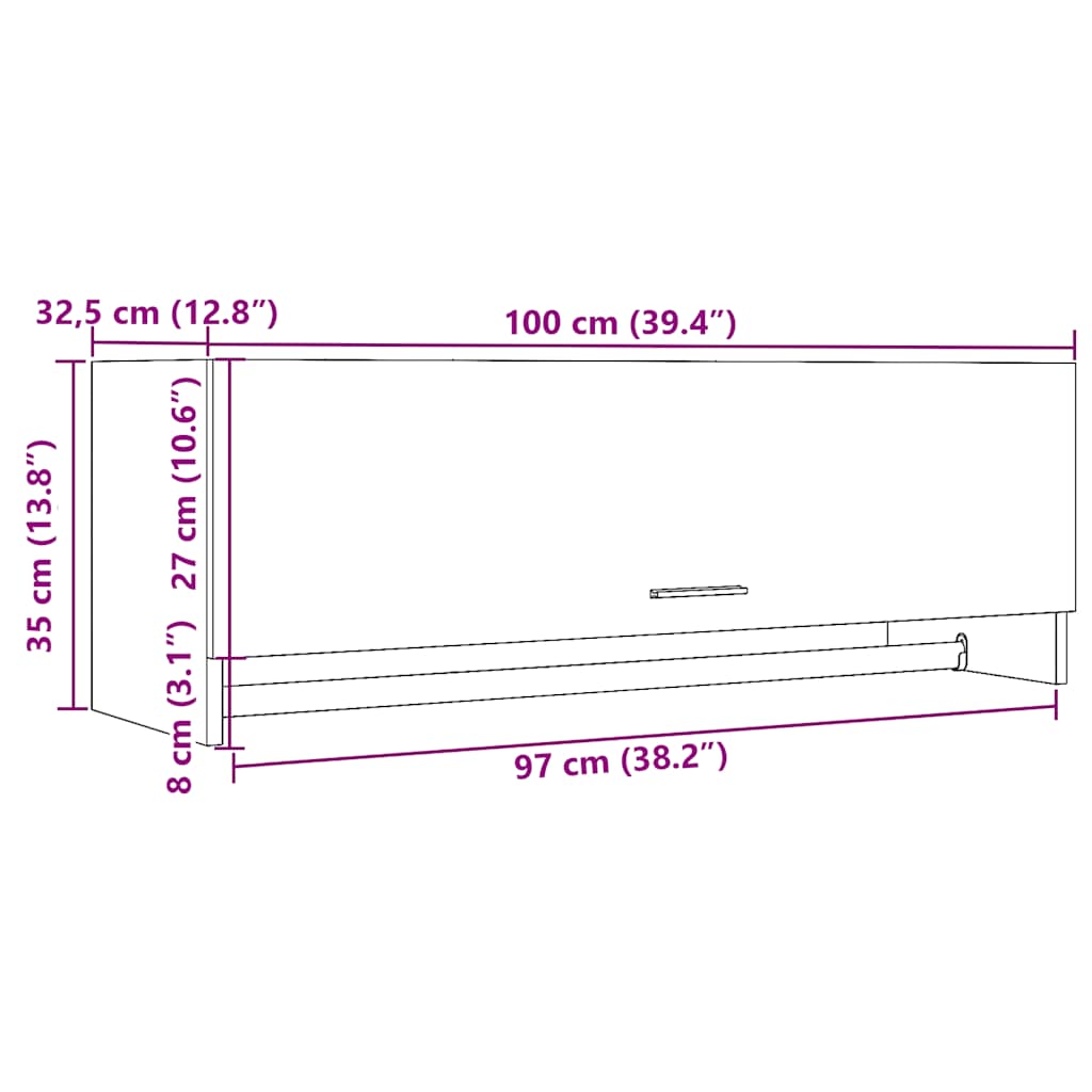 Riidekapp Old Wood 100x32,5x35 cm Engineered Wood