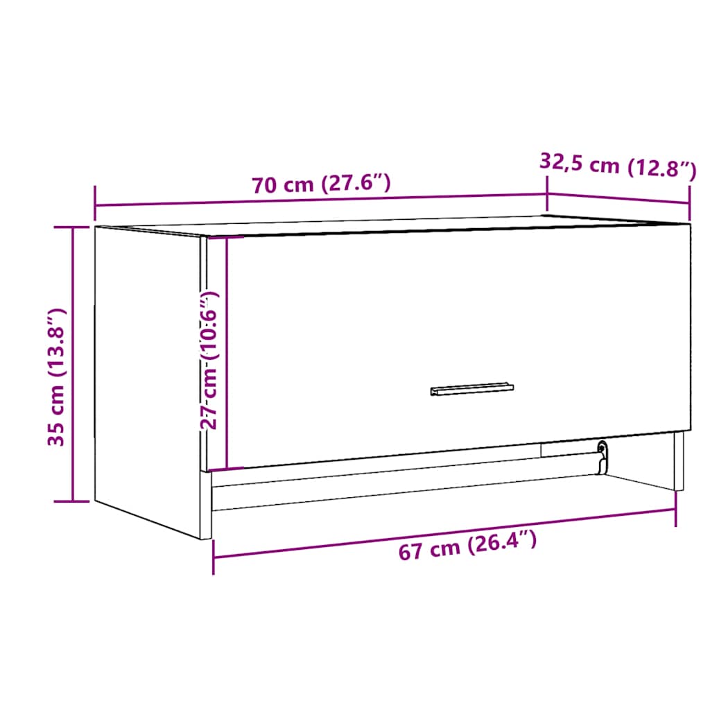 Riidekapp Old Wood 70x32,5x35 cm Engineered Wood