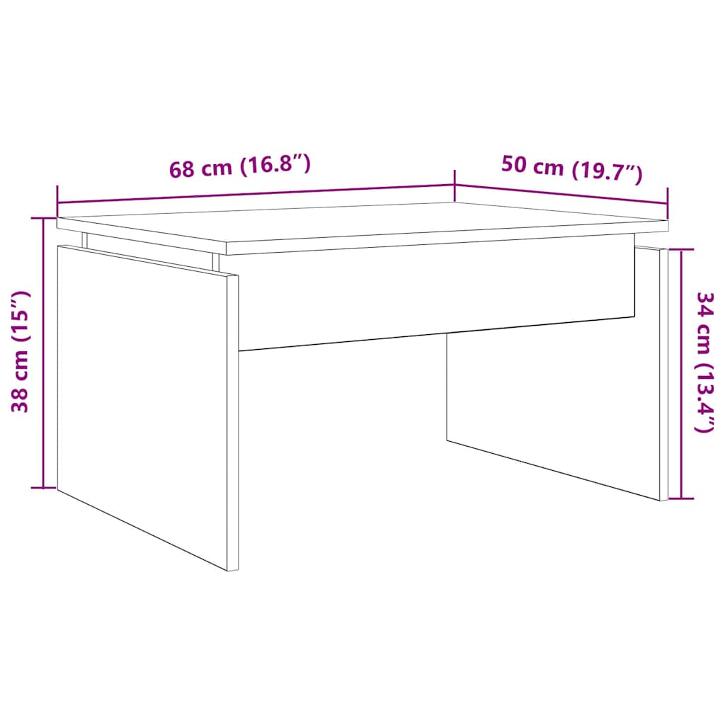 Журнальный столик Old Wood 68x50x38 см Engineered Wood