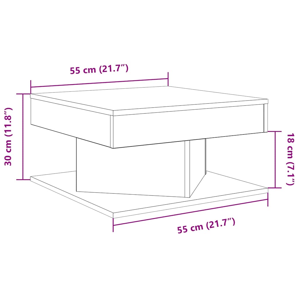 Журнальный столик Old Wood 55x55x30 см Engineered Wood