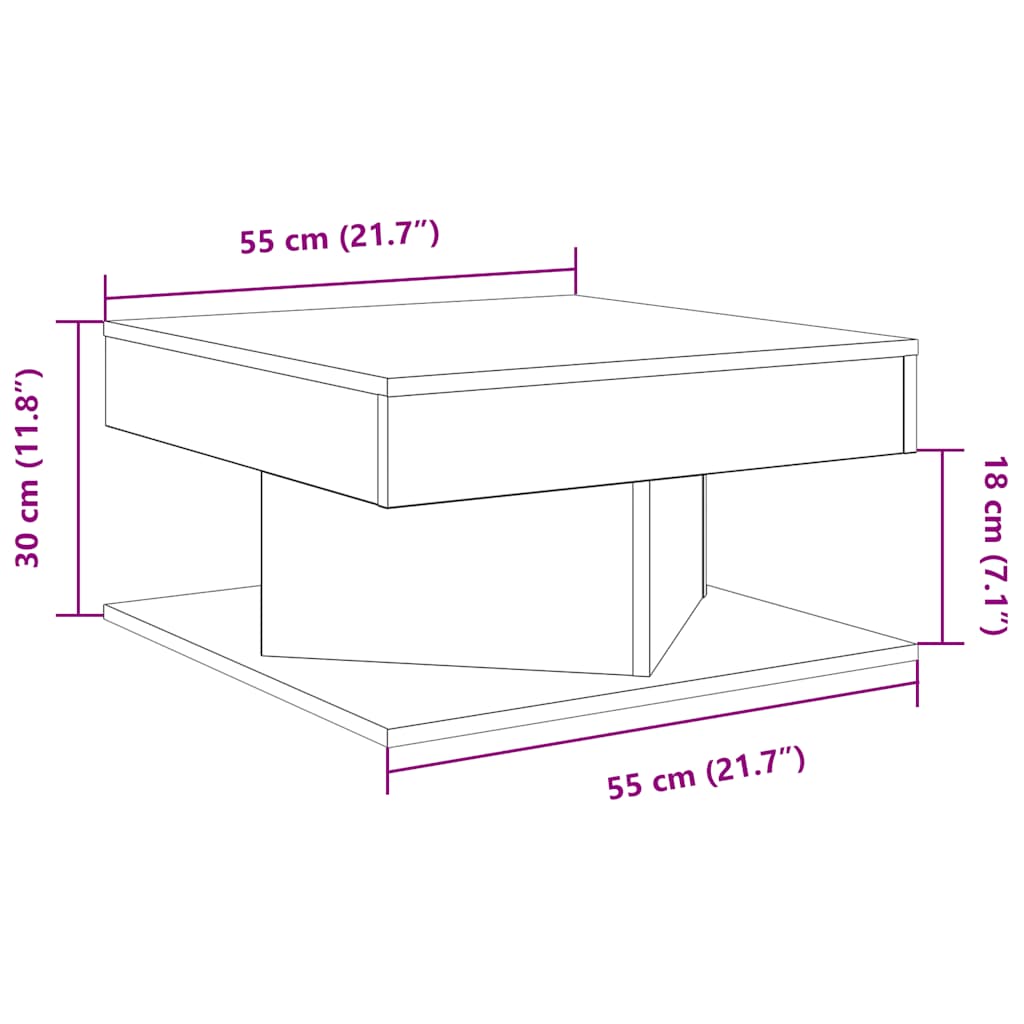 Журнальный столик Artisan дуб 55x55x30 см Engineered Wood