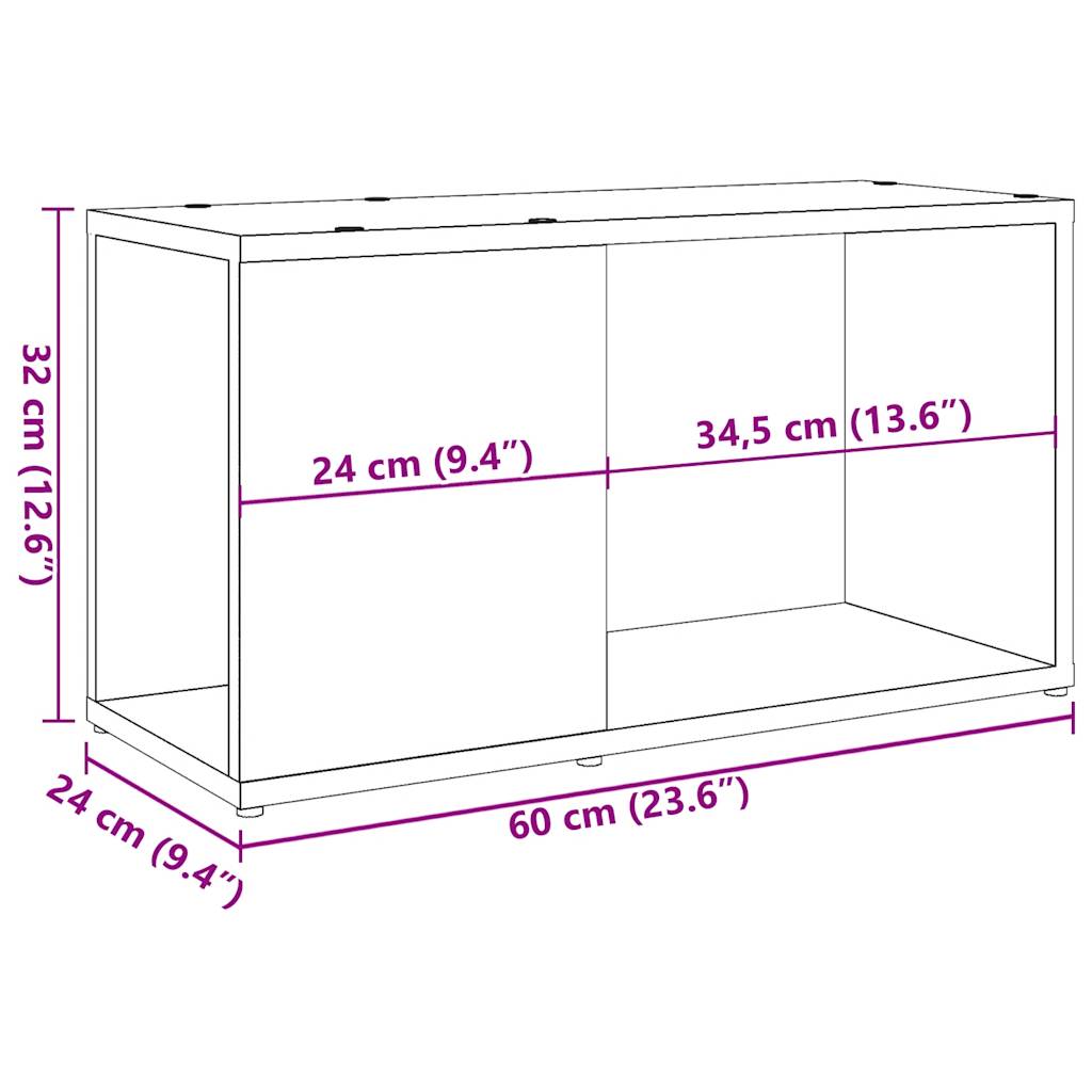 Тумба под телевизор Old Wood 60x24x32см Инженерная древесина