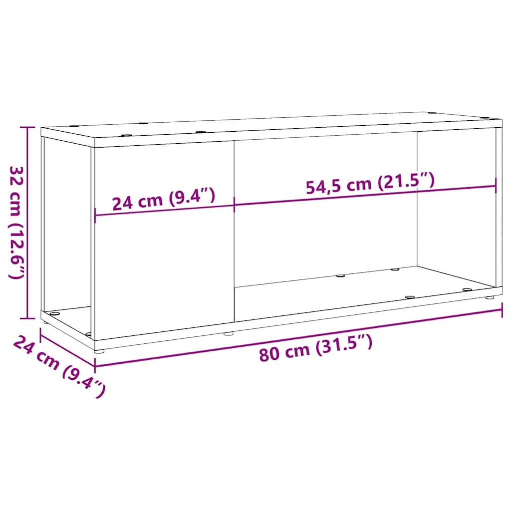 Тумба под телевизор Artisan Oak 80x24x32 см Инженерная древесина