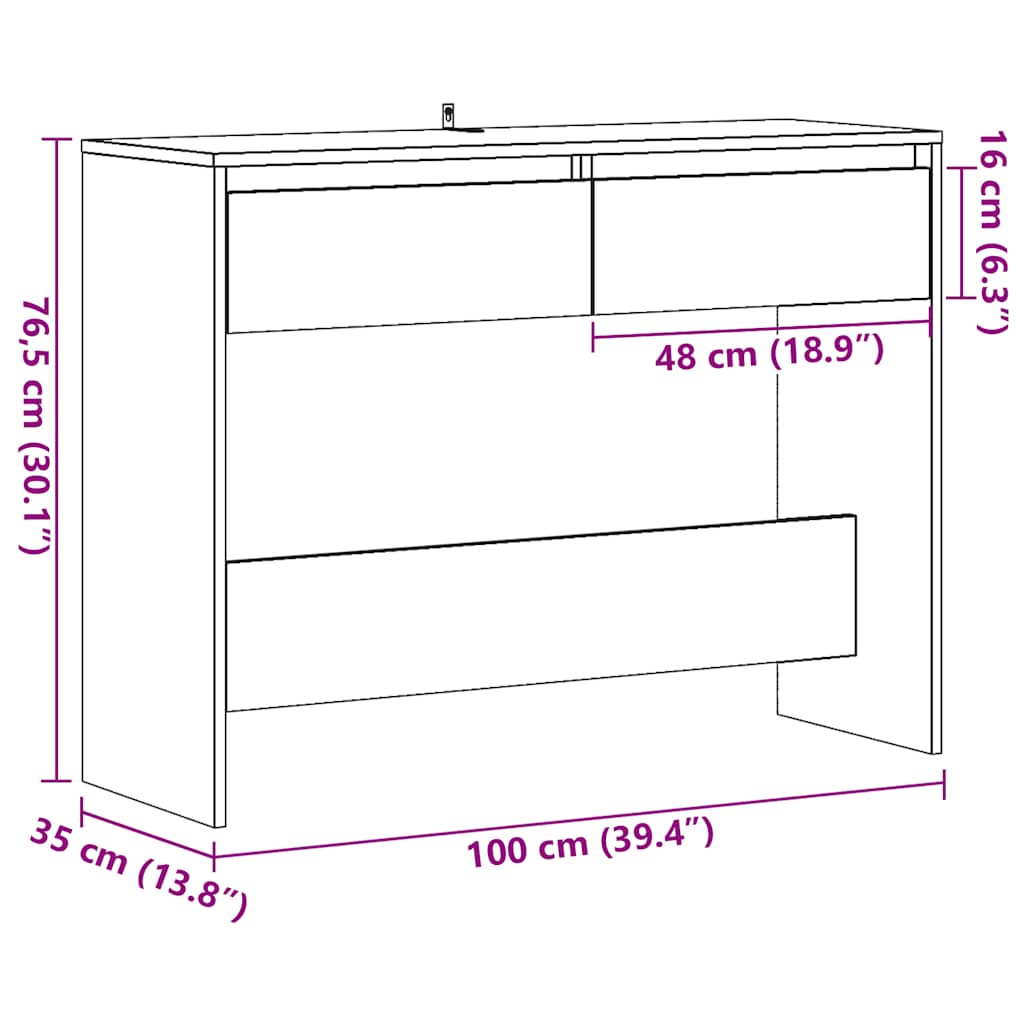 Консольный столик Старое дерево 100x35x76,5 см Инженерное дерево