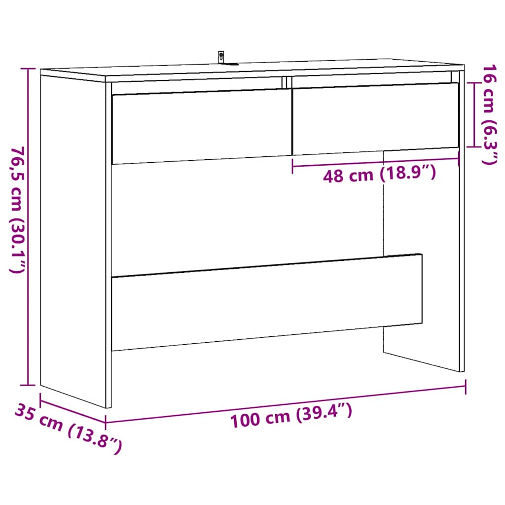 konsoollaud Artisan tamm 100x35x76,5 cm ehituspuit