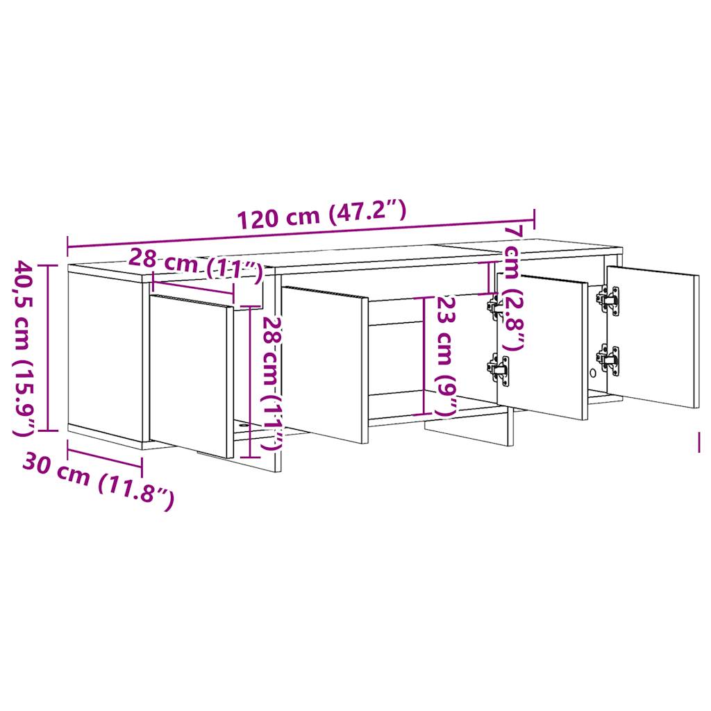 telerikapp Old Wood 120x30x40,5 cm Engineered Wood