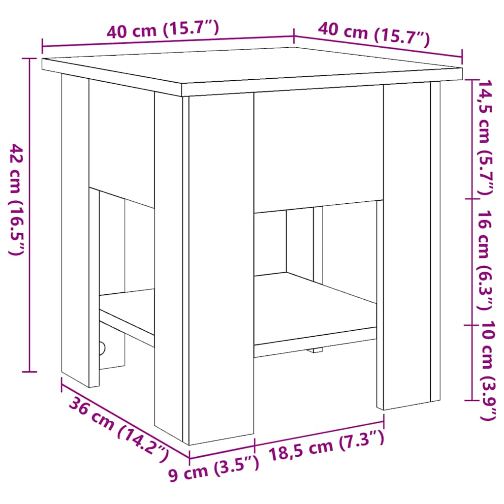 diivanilaud Old Wood 40x40x42 cm Engineered Wood