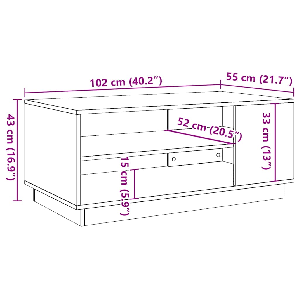 Журнальный столик Old Wood 102x55x43 см Engineered Wood