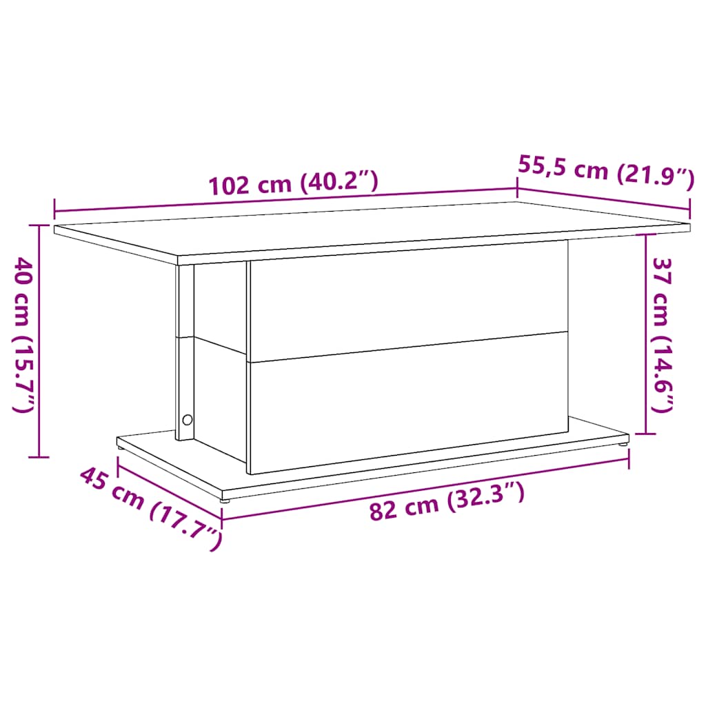 Журнальный столик Old Wood 102x55.5x40 см Engineered Wood