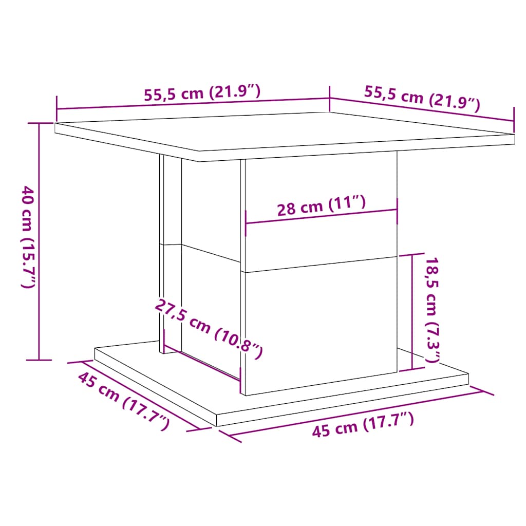 diivanilaud vana puit 55,5x55,5x40 cm tehniline puit