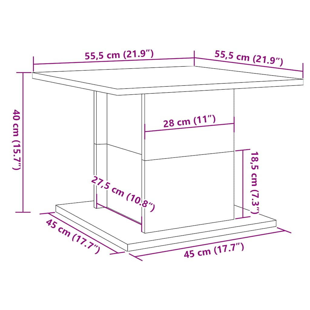 diivanilaud Artisan tamm 55,5x55,5x40 cm ehituspuit