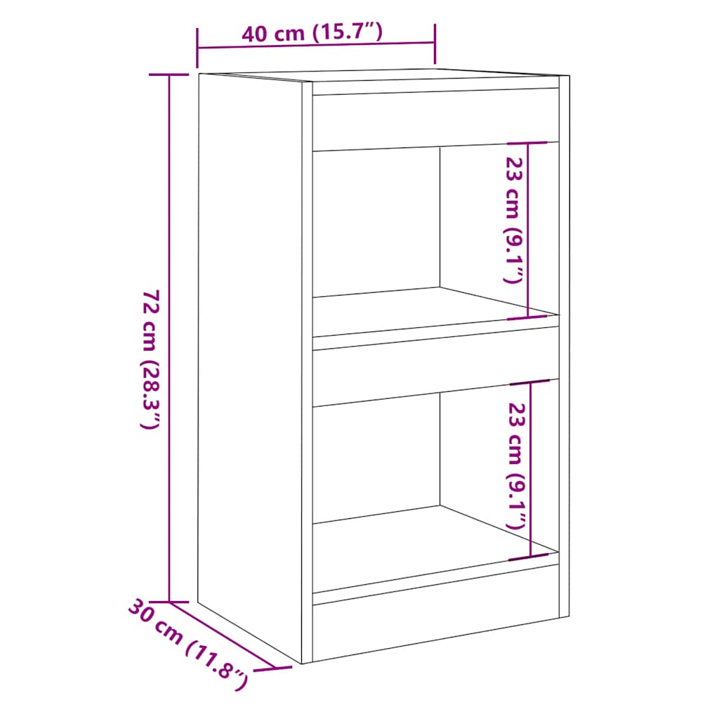 Книжный шкаф/перегородка Artisan дуб 40x30x72 см