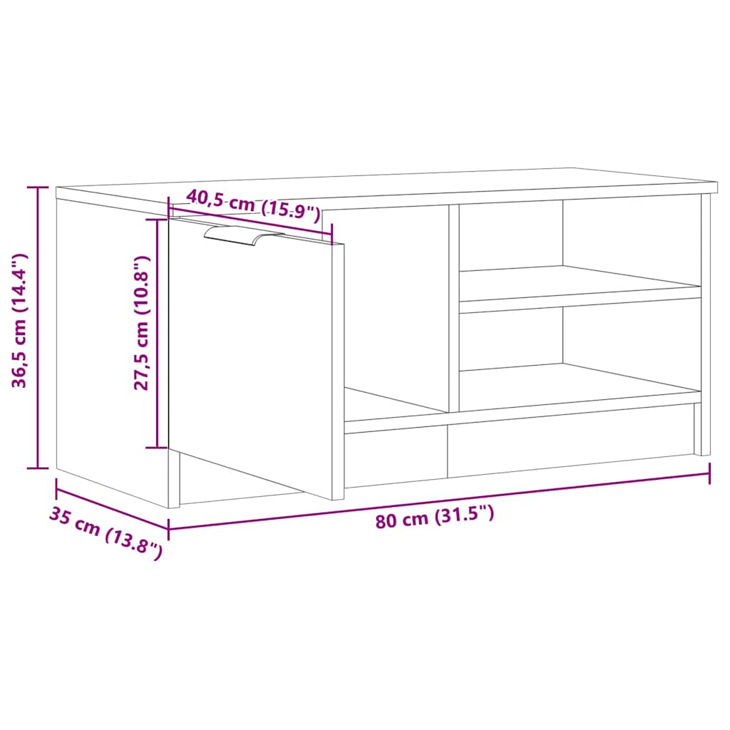 telerikapp Old Wood 80x35x36,5 cm Engineered Wood