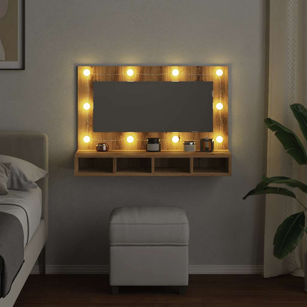 peegelkapp LED-ga Artisan Oak 90x31,5x62 cm