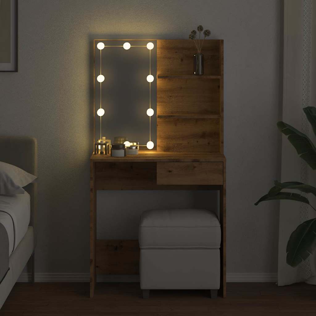 tualettlaud LED-ga Artisan Oak 74,5x40x141 cm